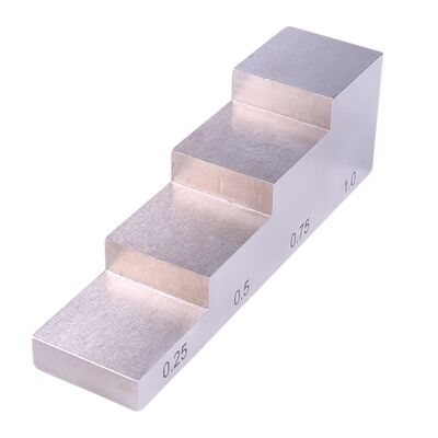 6063 Aluminum 4 Step Calibration Block with 0.25-0.5-0.75-1.0 Inch Thickness for Ultrasonic Testing