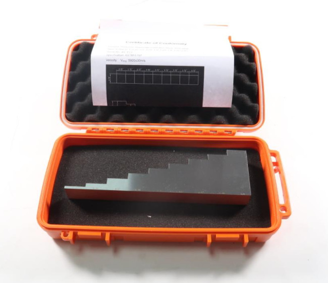 9 Step Wedge Test Block With Orange Case 0.1-2 Inch Calibration 1018 Steel